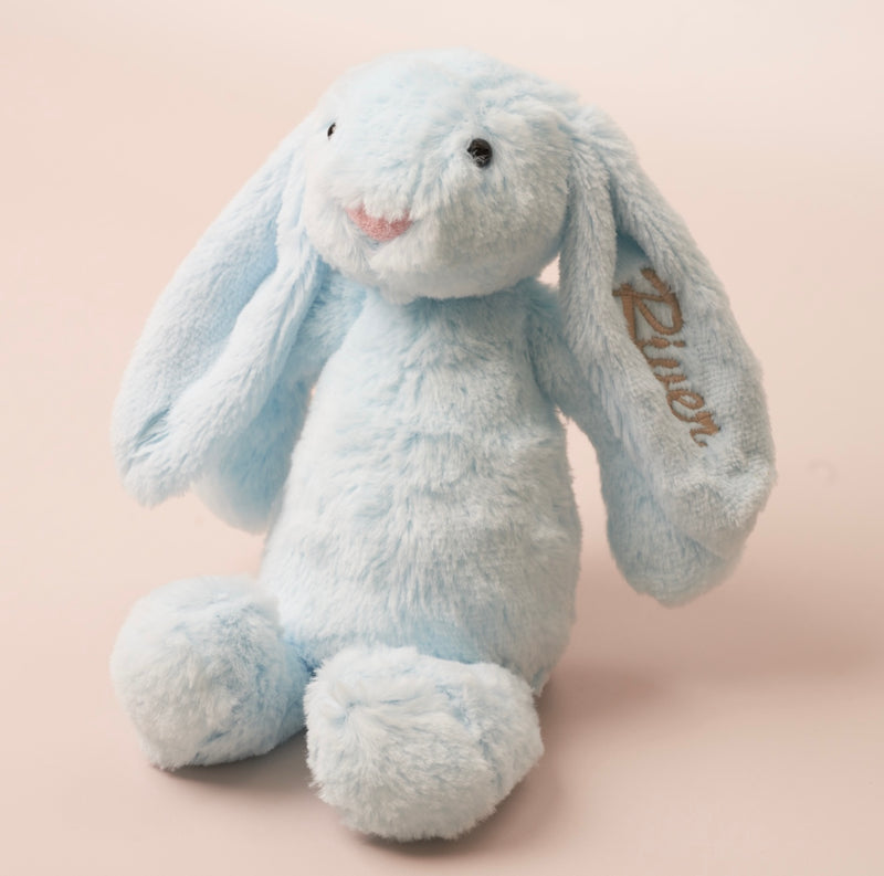 Blue Personalised Plush Bunny