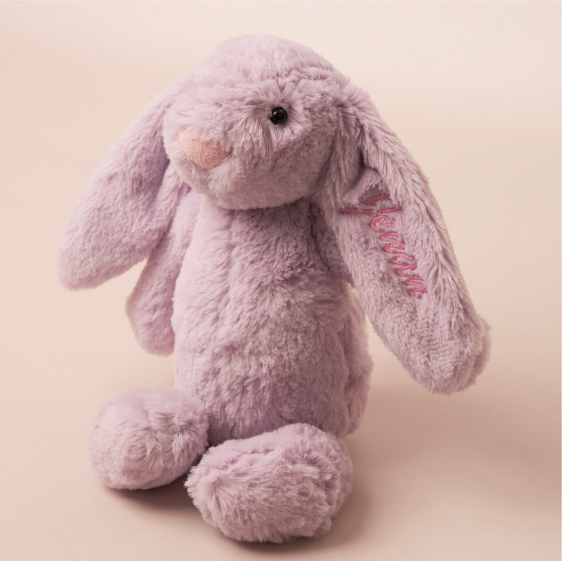 Lilac Personalised Plush Bunny